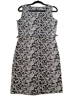 Womens Sheath Stretch Floral Dress Size 10 Chrome Back Zipper Sleeveless